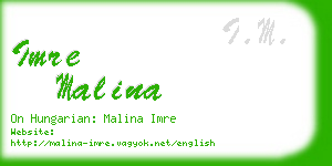 imre malina business card